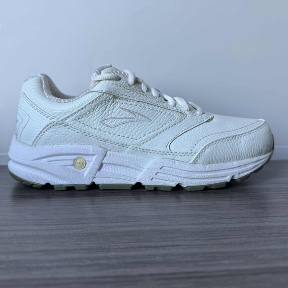Brooks Women's Addiction Walker Lace-Up Shoes White Leather Size 6 Wide 2E $132 - Picture 9 of 12